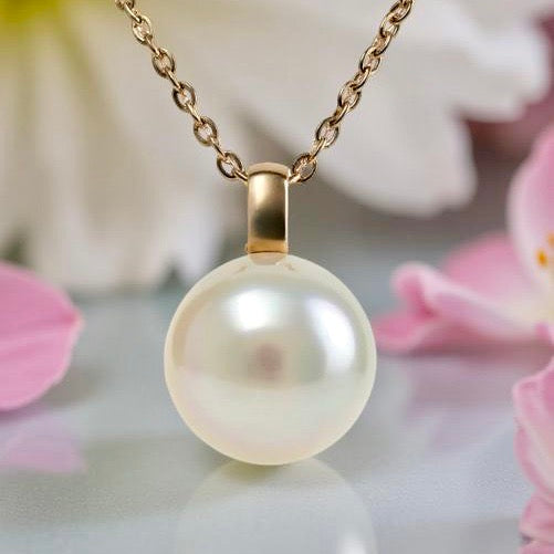Broome Button Pearl 9ct Rose Gold Pendant