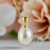Broome Oval Pearl 9ct Gold Pendant