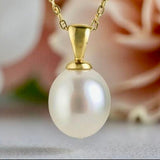 Broome Oval Pearl 9ct Gold Pendant