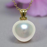 Broome Strawberry Pearl Scroll 9ct Pendant