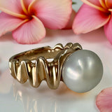 Broome Pearl 9ct Rose Gold Big Moon Rising Ring
