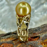 Golden South Sea Pearl 'Tidal Moon' 9ct Gold Ring