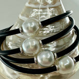 Broome Pearl Sterling Silver Neoprene Pull On Bracelets