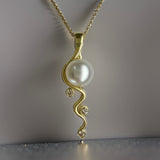 Flawless Broome Pearl 18ct Gold Mitchell Falls and Diamond Pendant