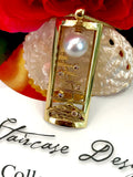 Broome Pearl and Diamond Kimberley Staircase Pendant 18ct Gold