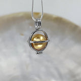 Silver Golden Pearl Pendant Cage Pendant