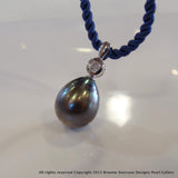 Tahitian Pearl and Diamond Drop Pendant 18ctw - Broome Staircase Designs Pearl Gallery
