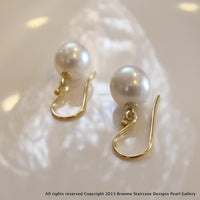 18ct Yellow Gold Broome Pearl Earrings - Broome Staircase Designs Pearl Gallery