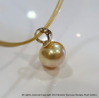 Golden Broome Pearl Pendant 9ct yellow bail - Broome Staircase Designs Pearl Gallery - 1