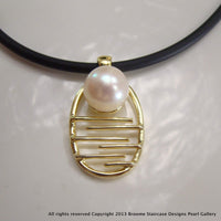 PEARL PENDANT MOONLIGHT BAY STAIRCASE TO THE MOON (white,e/p)**FREE NEOPRENE NECKLACE! - Broome Staircase Designs Pearl Gallery - 2