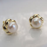 Cultured Freshwater White Pearl Studs - Gold >> 50% OFF RIGHT NOW!!