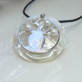 Boab Tree Mother of Pearl Round Sterling Silver