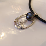 Pearl Pendant Town Beach Staircase to the Moon (black,s/s**FREE NEOPRENE NECKLACE! - Broome Staircase Designs Pearl Gallery - 2