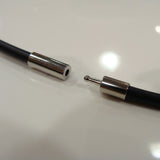 BLACK NEOPRENE NECKLACE  3mm - Broome Staircase Designs Pearl Gallery