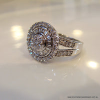 Diamond Engagement Ring 18ct White Gold - Broome Staircase Designs Pearl Gallery - 1