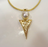 Broome Pearl and Diamond Roebuck Bay Staircase Pendant 18ct Gold