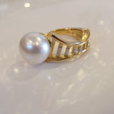 Broome Pearl & Diamond Ring 18cty - Broome Staircase Designs Pearl Gallery - 2
