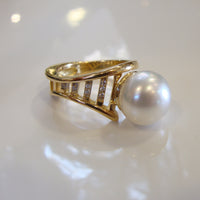 Broome Pearl & Diamond Ring 18cty - Broome Staircase Designs Pearl Gallery - 1