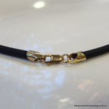 Neoprene Black Necklace 14ct Gold Filled 2mm or 3mm thickness - Broome Staircase Designs Pearl Gallery - 2