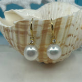 Broome Pearl South Sea Diamond 18ct Gold Hook Drop Earrings