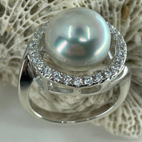 925 Broome Pearl and Stone Eternity Ring