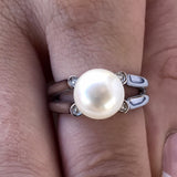 Broome Pearl CZ Ring Sterling Silver