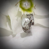 Broome Keshi Pearl 18ct Gold and Diamond Ring