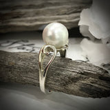 9ct White Gold Broome Pearl Ring 