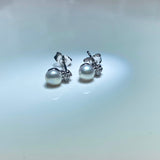 Cultured Freshwater Petite White Pearl Studs 