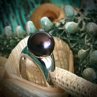 Cultured Freshwater Pearl Ring Sterling Silver 