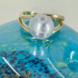 Cultured Broome Pearl 9ct Yellow Gold Split Band Ring