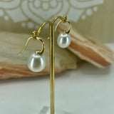 Cultured Broome Pearl 9ct Gold Hooks Earrings