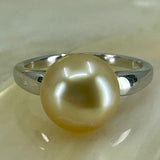 Golden South Sea Pearl Sterling Ring