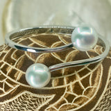 Broome Double Pearl Sterling Silver Hinge Bangle