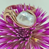 9ct Rose Gold Broome Pearl Wave Ring