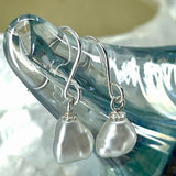 Dainty 925 Keshi Broome Pearl Hook Earrings