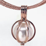 Rose Gold 9ct Cage Pearl Pendant and Necklace 