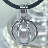 925 Cage Broome Pearl Pendant and Necklace