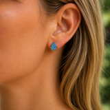 Australian Opal Sea Blue Colours Earrings