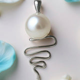 Eco Beach Staircase to the Moon Silver Pearl Pendant