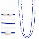 Cultured Freshwater Pearl Lapis Strand Necklace