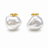 Broome Keshi Pearl 18ct White Gold Studs