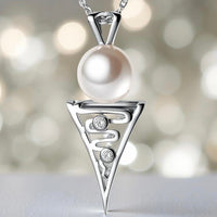 Cultured Freshwater Pearl Roebuck Bay Zirconia 925 Silver Pendant