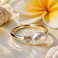 9ct Broome Keshi and Kimberley Diamond Fine Band Ring