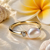 9ct Broome Keshi and Kimberley Diamond Fine Band Ring