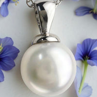 Cultured Broome Pearl 9ct White Solid Gold Pendant