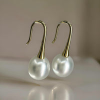 Cultured Broome Pearl 18ct Yellow Gold Hook Earrings