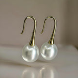 Cultured Broome Pearl 18ct Yellow Gold Hook Earrings