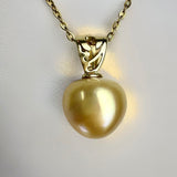 Golden South Sea Strawberry Pearl 9ct Gold Pendant