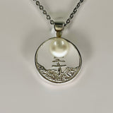 Quondong Staircase to the Moon Pearl Silver Pendant